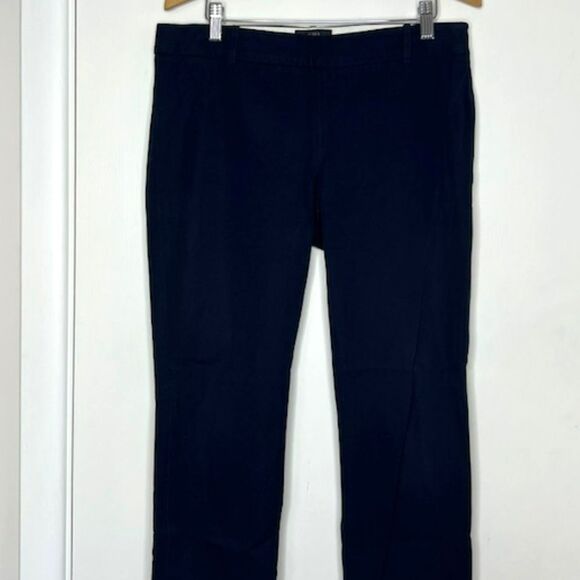 J.CREW J CREW NAVY BLUE MINNIE SKINNY SLIM LEG TROUSER PANTS SIDE ZIP SIZE 8 - Picture 2 of 8